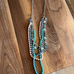 Colorful Beaded Silver Necklace
